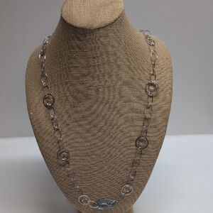 Milor Silver Circle Link Necklace